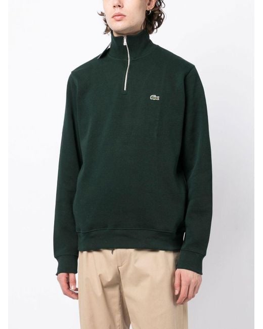 Lacoste Logo-patch High-neck Sweatshirt in Green for Men | Lyst