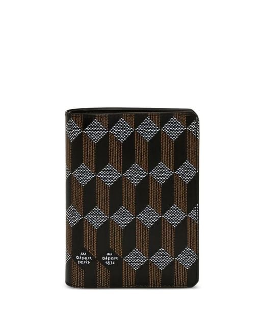 AU DEPART Black Bi-Fold Passport Case for men