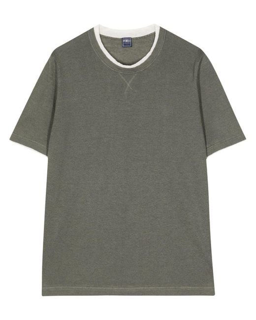 Fedeli Gray Crew-Neck Knitted Top for men