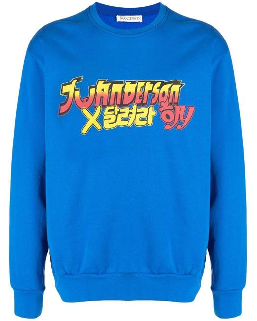 J.W. Anderson Blue X Run Hany Printed Sweatshirt for men