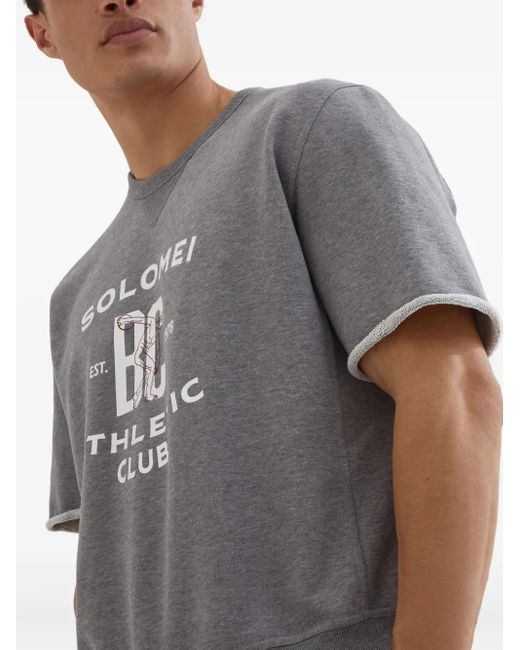 Brunello Cucinelli Gray Smooth Sweatshirt for men
