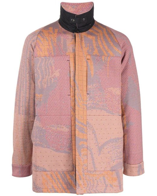 Byborre Pink Abstract-print Shirt Jacket for men