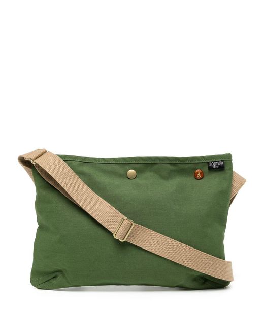 Porter-Yoshida and Co Green Coppi Canvas Pouch Shoulder Bag for men
