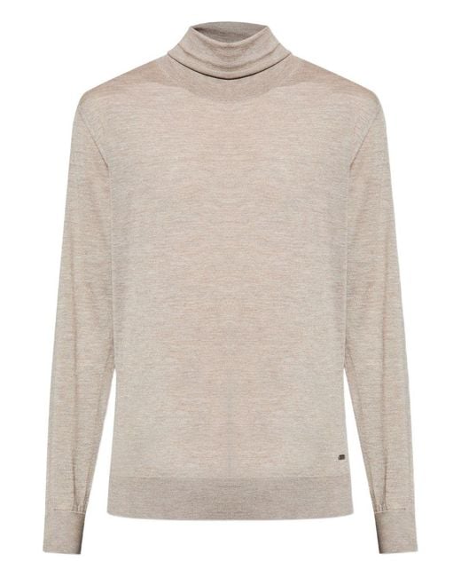Brioni White Roll-Neck Sweater for men