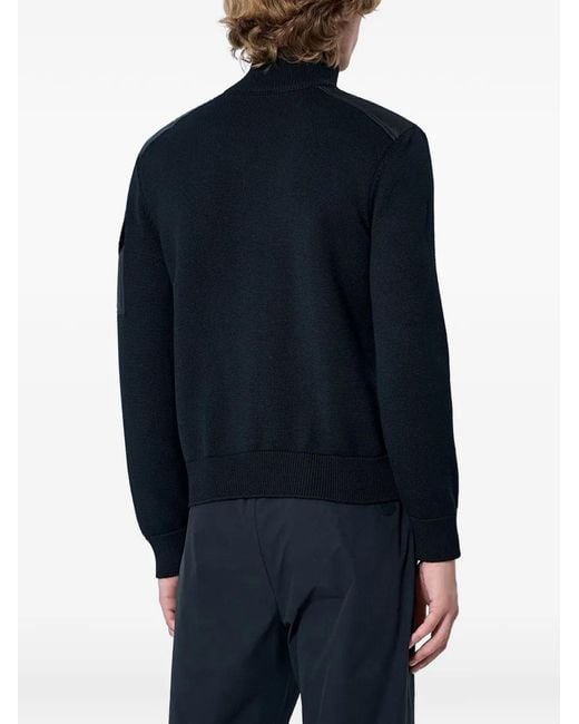 Moncler Blue Zip-Up High-Neck Sweater for men