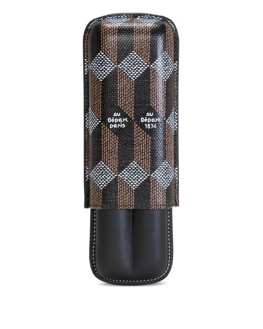 AU DEPART Black Argyle Cigar Case for men