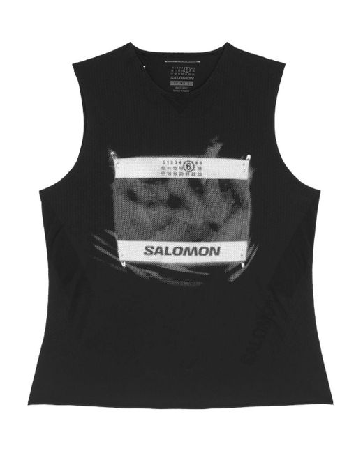 MM6 MAISON MARGIELA X SALOMON Black X Salomon Logo-Print Tank Top for men