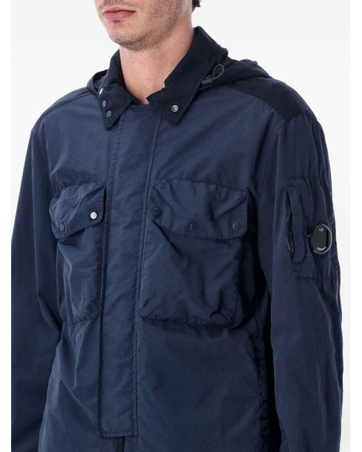 C P Company Blue Goggle Pocket Jacket for men
