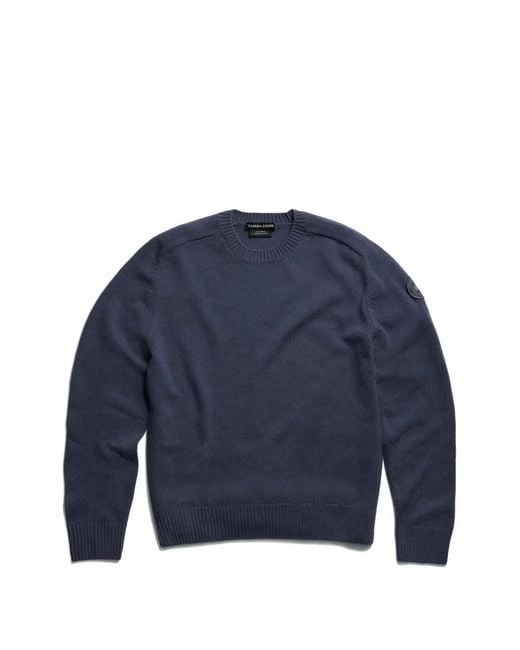 Canada Goose Blue Logo-Patch Merino Sweater for men