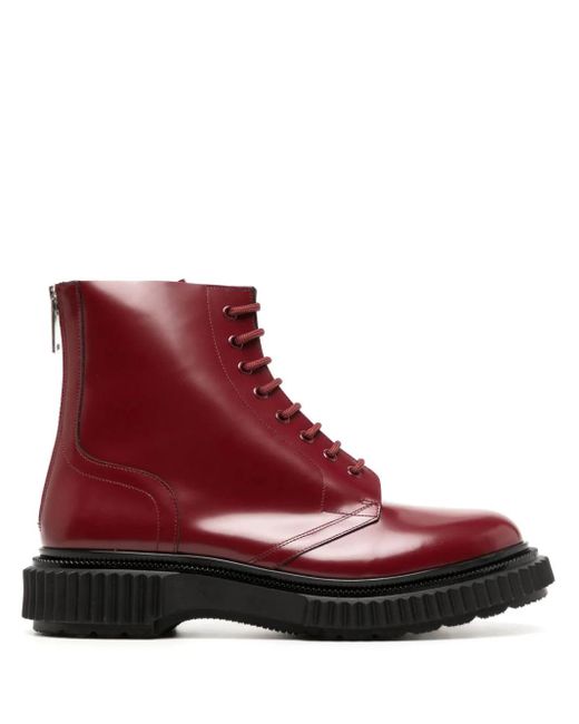 Adieu Red Type 196 Leather Ankle Boots for men