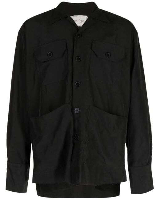 Greg Lauren Black Souvenir Boxy Studio Button-up Shirt for men
