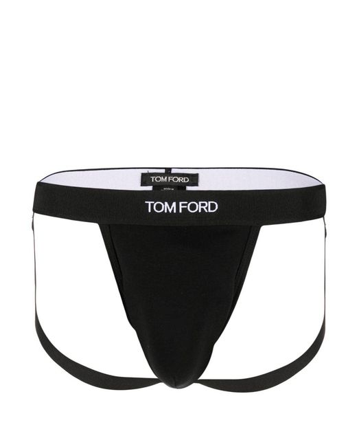 Tom Ford Black Logo-Waistband Briefs for men