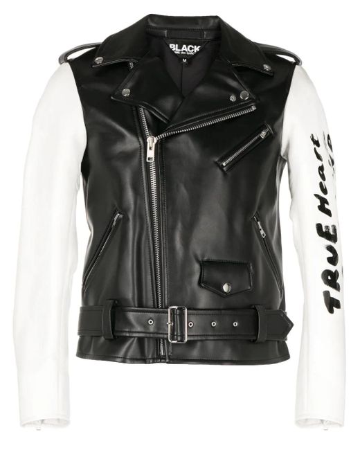 COMME DES GARÇON BLACK Black Contrasting-Sleeves Biker Jacket for men
