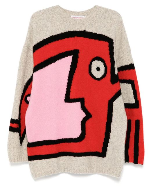 Walter Van Beirendonck Red Crew-Neck Jumper for men