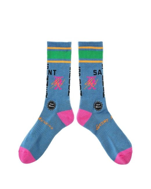SAINT Mxxxxxx Green X Sean Wotherspoon Stripe Graphic Socks for men