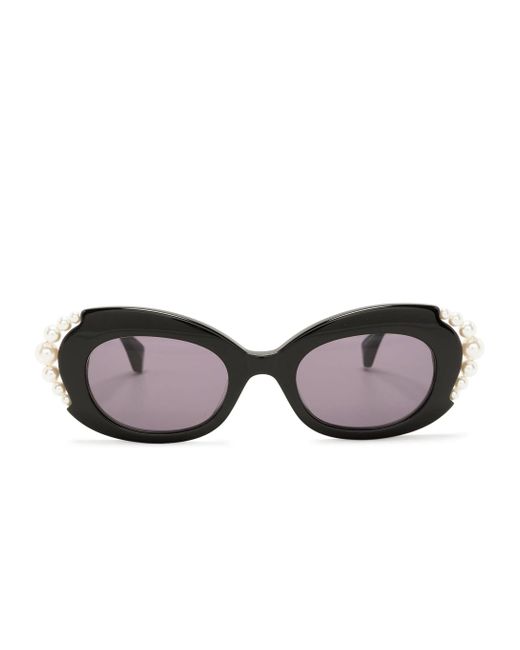 Vivienne Westwood Multicolor Pearl-Detailing Oval-Frame Sunglasses for men