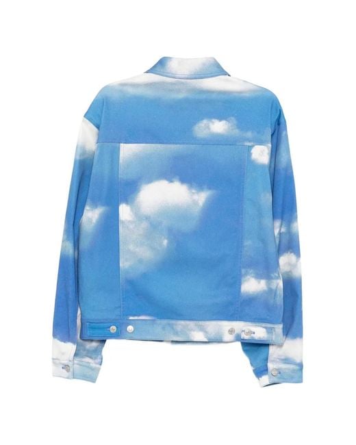Moschino Blue Cloud-Print Jacket for men