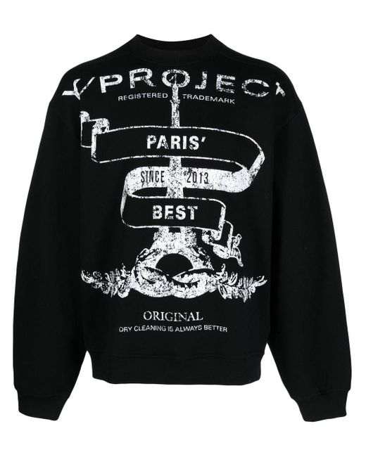Y. Project Paris' Best Logo-print Sweatshirt in Black for Men | Lyst