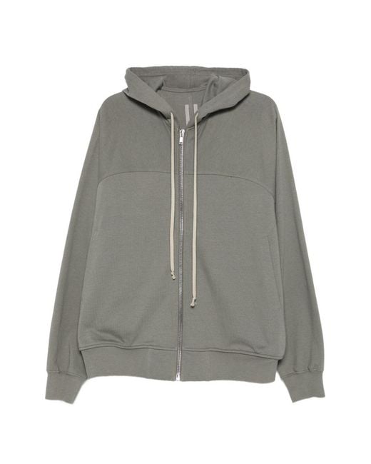Rick Owens Gray Zip-Up Hoodie for men