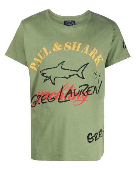 Greg Lauren Green Logo-print Cotton T-shirt for men