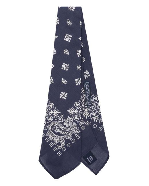 Polo Ralph Lauren Blue Bandana-Print Cotton Tie for men