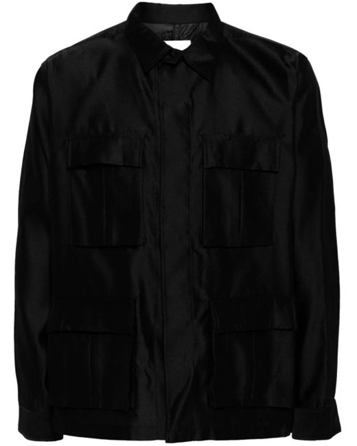 Toga Black Long-sleeves Satin Shirt for men