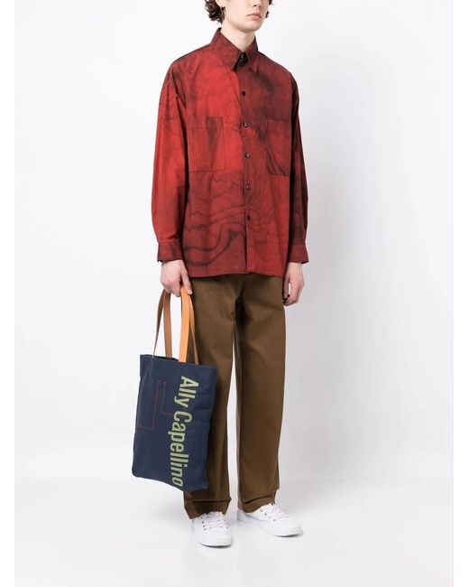 Ally Capellino Red Logo-Print Tote Bag for men
