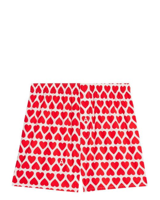 AMI Red All-over Heart-print Boxers for men