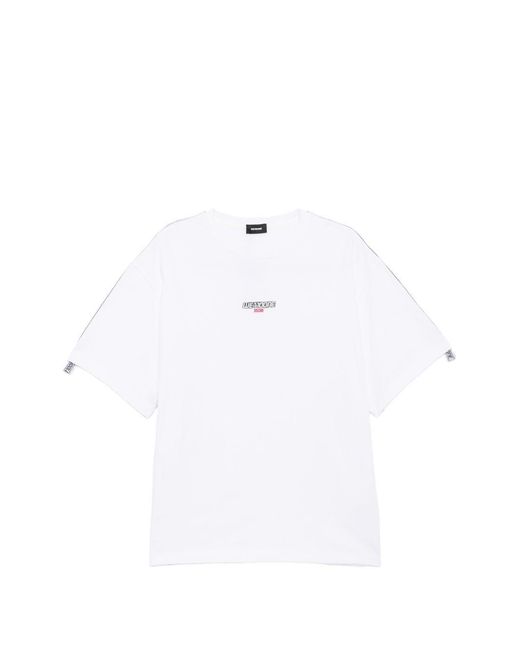 we11done White Logo-Embossed T-Shirt for men