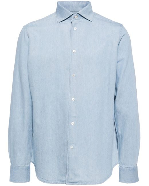 Paul Smith Blue Button-Up Denim Shirt for men