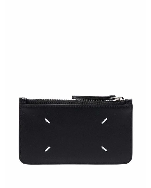 Maison Margiela Black Four Stitches Zip Cardholder