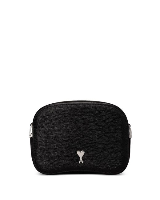 AMI Black Paris Paris Leather Camera Bag for men