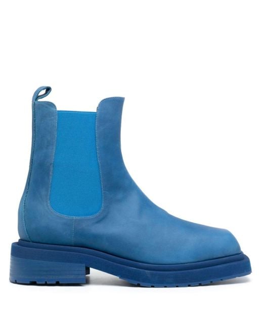 Eckhaus Latta Mike cracked-effect leather boots - Black