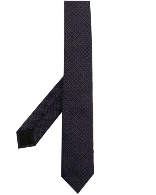 Givenchy Black Monogram-pattern Silk Tie for men