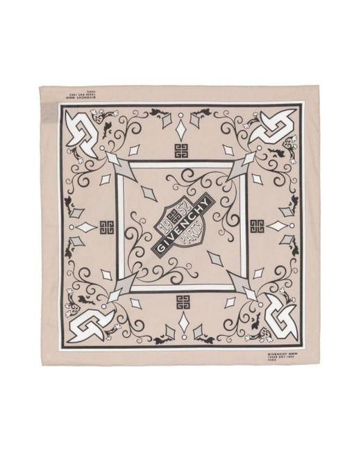 Givenchy Natural 4g Graphic-print Cotton Scarf for men