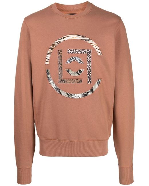 Clot Pink Animal-print Logo-patch Sweatshirt for men