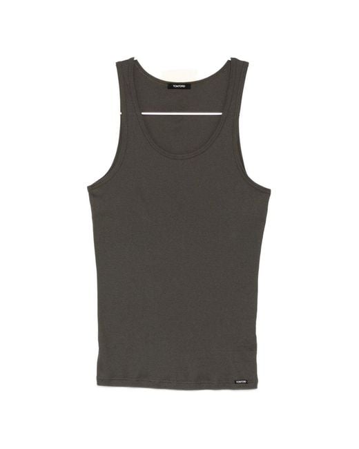 Tom Ford Black Ribbed Tank Top for men