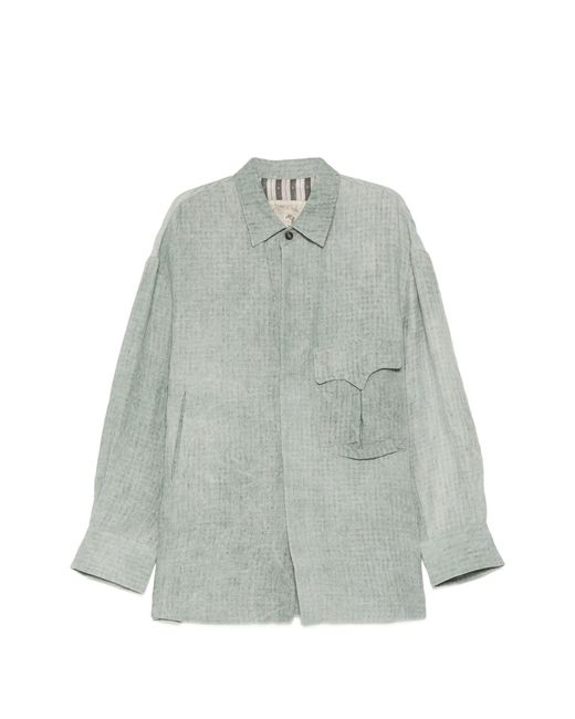Ziggy Chen Gray Chest-Pocket Shirt for men