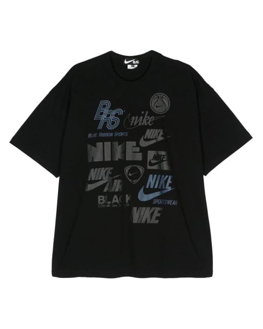 COMME DES GARÇON BLACK Black X Nike Multiple-Logos T-Shirt for men