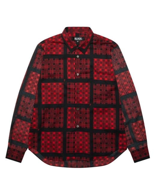 COMME DES GARÇON BLACK Red Check-Print Long-Sleeve Shirt for men