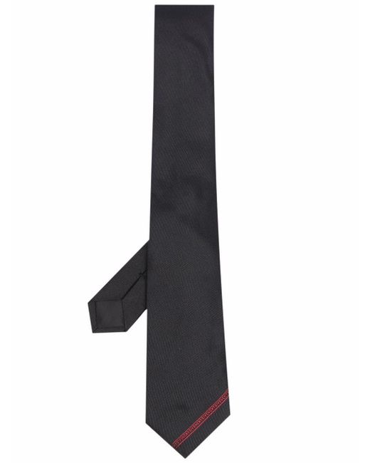 Givenchy Black Logo Embroidered Silk Tie for men