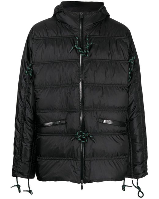 Herno Black Zipped Hooded Padded Jacket for men