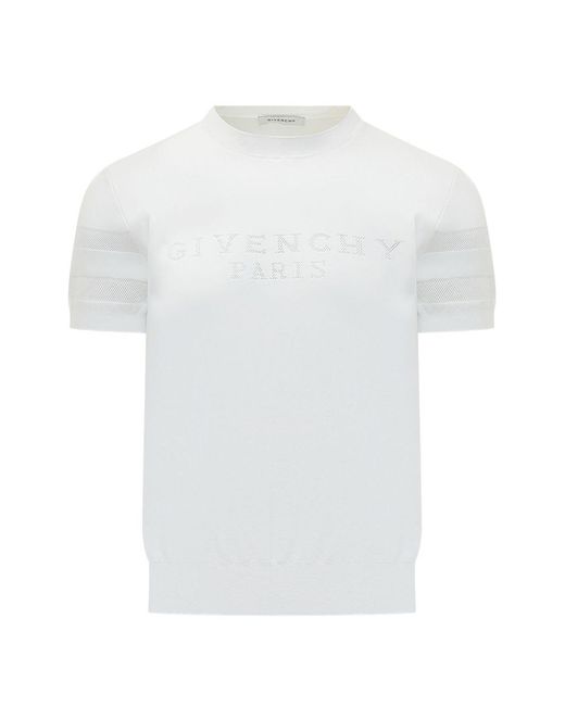 Givenchy White Mesh Panel Sweater for men