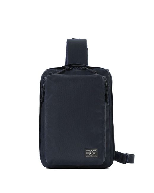 Porter-Yoshida and Co Blue Unit Sling Zip Shoulder Bag for men