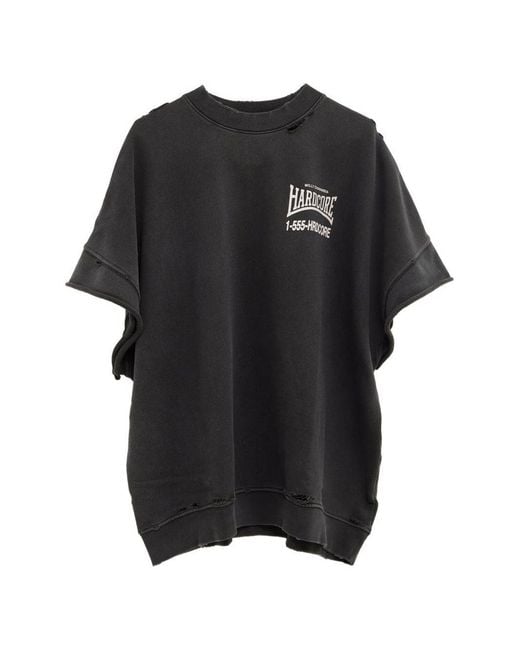 Willy Chavarria Black Ripped Graphic T-Shirt for men