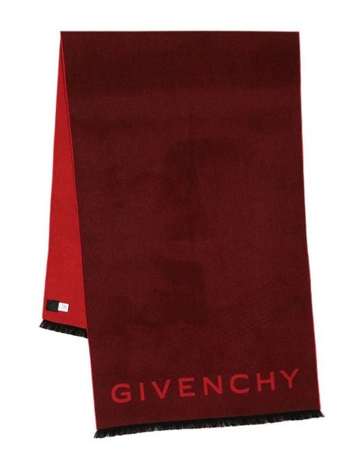 Givenchy Embroidered-logo Wool-cashmere Scarf for men