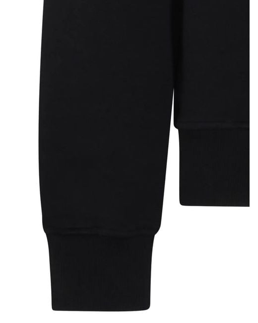 AMI Black Contrasted Adc Cotton Sweatshirt for men