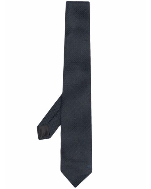 Givenchy Blue 4G Embroidered Silk Tie for men