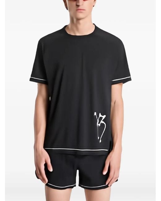 Y-3 Black Chito Graphic-Print T-Shirt for men