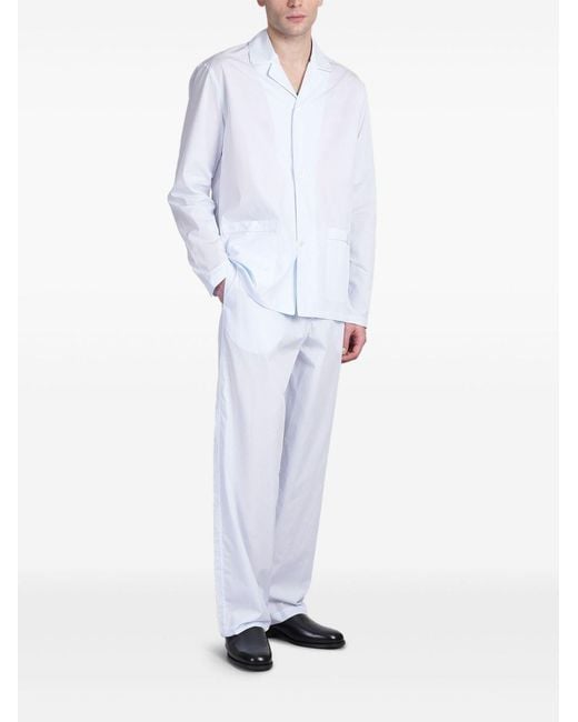 Zegna White Cotton Pyjama Bottoms for men